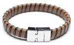 Leather Bracelet, Stainless Steel Clasp