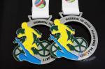 Customized Metal Award Medals Cut Out Design And Glitter Color