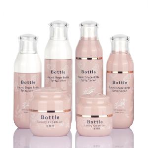 Quality 100g Pink Cosmetic Toner Bottle Lotion Plastic Serum Container wholesale