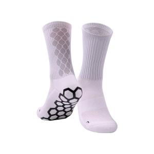Quality Sporty Style Men's Cotton Nylon Mix Grip Cushion Football Socks with Customized Logo wholesale