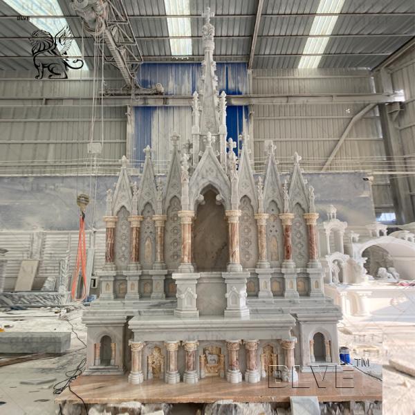 Natural Stone Marble Altar Table Hand Carved Church Luxury Design Religious