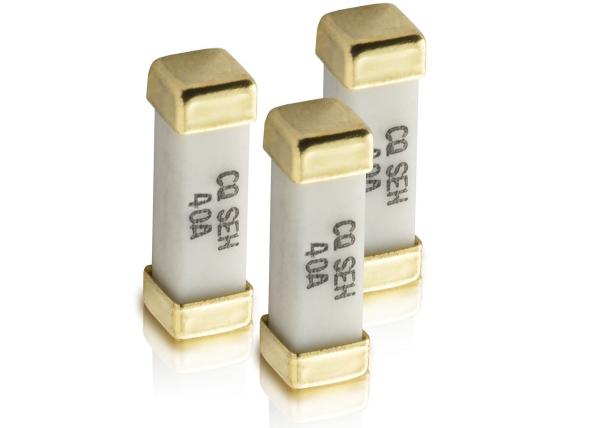 12.3x4.45x4.45mm SEH Series Gold Plated Brass Caps SMD Fuse 60V 40A Square