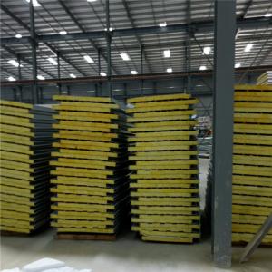 Quality corrugated ivory white color steel sheet glass wool sandwich panel 5950 x 960 x 50mm wholesale