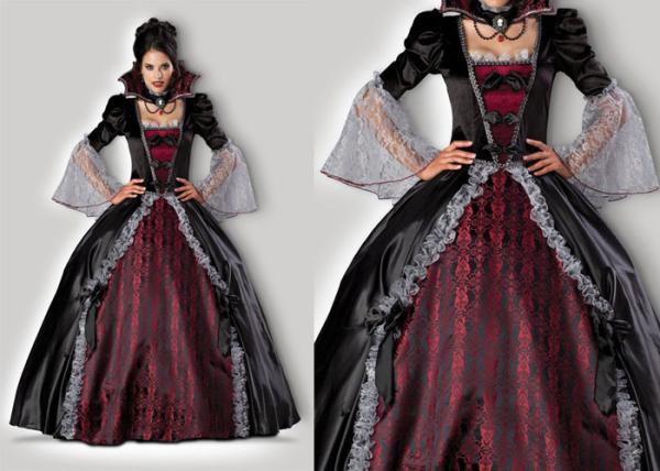 Vampires Of Versailles 1083 Womens Halloween Costumes , Gray Red Scary Halloween