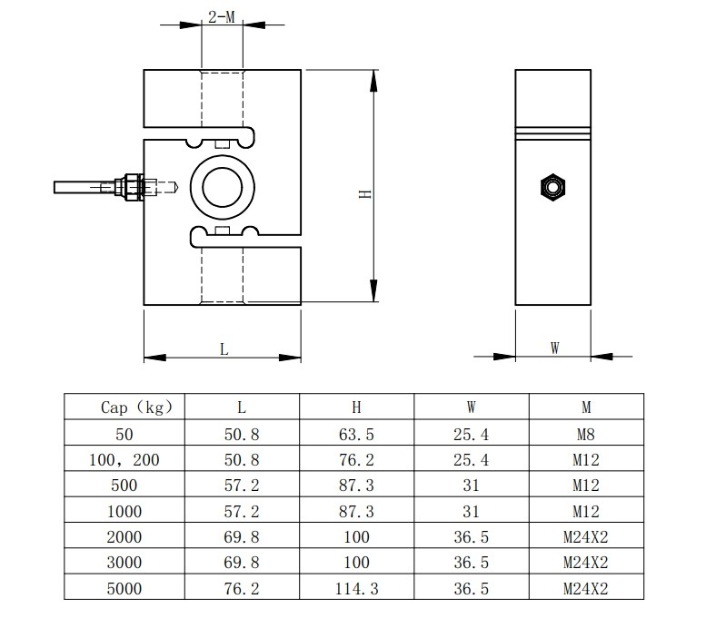 50-5000kg Capacity S Type Load Cell Stainless / Alloy Steel S Beam Transducer