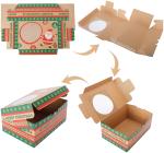 Santa Snowman Christmas Cookie Boxes , Doughnut Gift Boxes With Clear Window