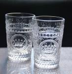 8Oz Crown Design Embossed Tumbler Drinking Glasses