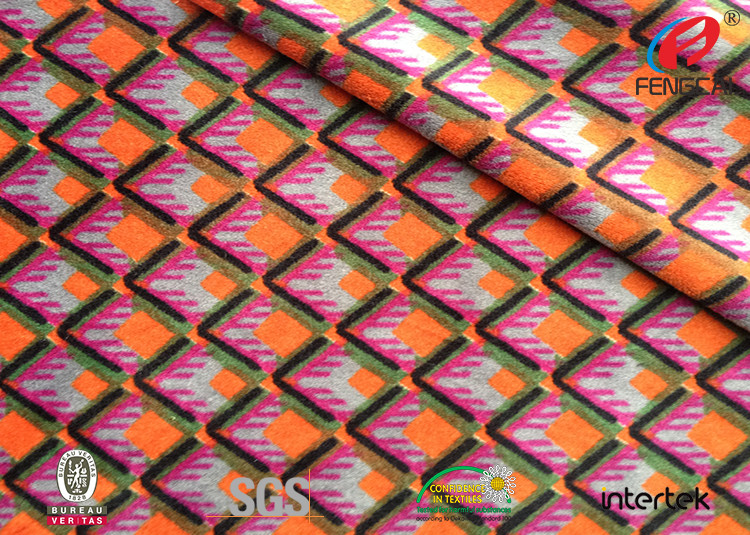 Custom Printed Spandex Velvet Fabric Muslim Style Ultra Soft Environmental Friendly
