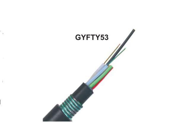 Outdoor Fiber Optic Cable 2-144 Fibers GYFTY53 Standard Loose Tube With Steel