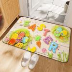 Cartoon Rabbit and Flower Carpets for entry-Exit door， Children Playroom Rug