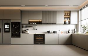 Quality Modern Handless Plywood Kitchen Cabinets Set Design wholesale