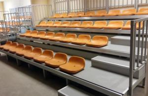 Quality Indoor Gym Retractable Theater Seating Cold Drawn 280mm Row Height wholesale
