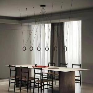 Quality Italian Designer Metal Circular Ring Lamp Restaurant Bar Studio Creative Ring Pendant Lamp(WH-AP-598) wholesale