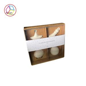 Quality Cubic Brown Kraft Card Box With Paper Insert For Ceramic Package wholesale