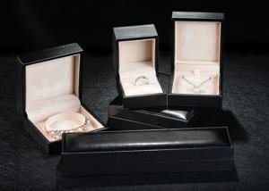 Quality Portable Leather Travel Jewelry Case , Brown PU Leather Square Earring Jewelry Box wholesale