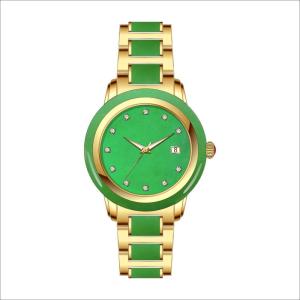 Quality Japanese Movt 10ATM Analogue Wrist Watch ODM Ceramic Quartz Jade wholesale