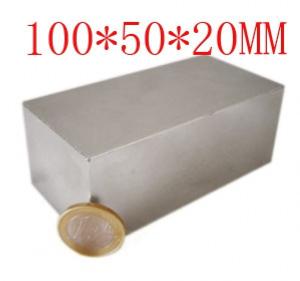 Quality N52 Grade Large Block Neodymium Strong Magnet 100x50x20mm wholesale