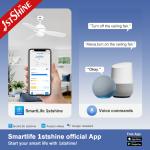 Remote Control Modern Led Ceiling Fans 40 Inches Dc Motor 3 Plywood Blades