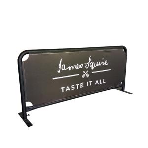 Quality Outdoor 200*90cm Coffee Shop Barriers Silk Screen Printing PVC Cloth Restaurant Equipment wholesale
