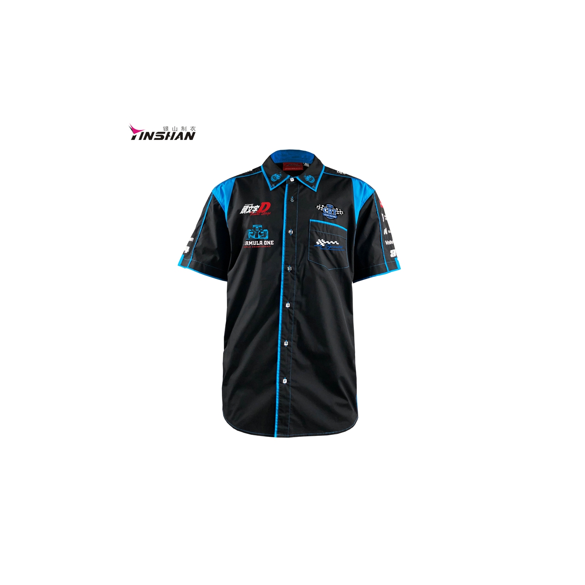 Breathable Black Graphic Race Car Vintage Sports Uniform Plain Golf Men's Polo Shirts