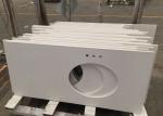 Pure White Quartz Kitchen Worktops 20 / 30mm Thickness Stain Resistant