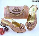 Supoo Good quality wedding shoes matching bags african lower heel shoes for