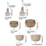 Vintage White Wood beaded chandelier for the kitchen foyer chandelier(WH-CI-149)