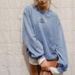 Custom Plain Pullover Cotton Women Crew Neck Shirt Casual Sweatshirt