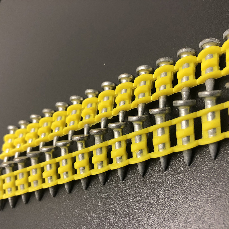3.0x22mm Plastic Strip Collated Concrete Nails Mechanical Galvanised For C5 Gas Nailer