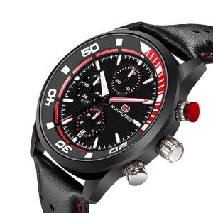 Quality Teens Case Diameter 43mm Leather Chronograph Watches wholesale