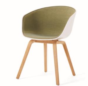 Quality upholstered dining room arm chair furniture with wooden leg wholesale
