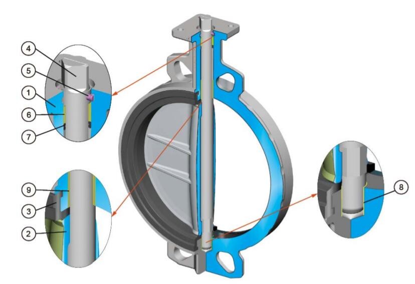Flanged Wafer Lug Type Butterfly Valve CI GGG40 Body PN16 Disc Butterfly Valve