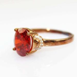 Quality Rose Gold Plated Sterling Silver Red Cubic Zircon Ring (R251) wholesale
