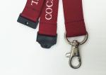 Fashionable Red Color White Logo Heat Transfer Lanyard For Hanging Bottle