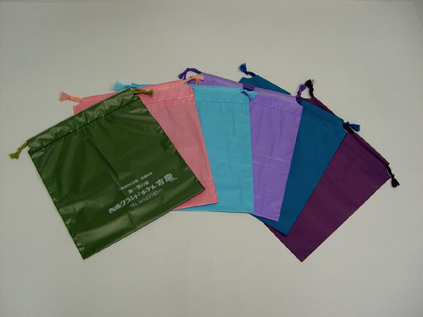 CPE / LDPE Plastic Bag Drawstring Recyclable Printing Rope Bag