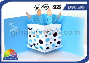 China Pop Up Birthday Cake Custom Greeting Cards , Printable Greeting Cards on sale