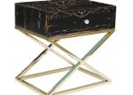 Luxury 45cm Square Black Marble Stainless Steel Coffee Table