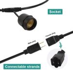 48ft 15 Sockets Outdoor Commercial Grade LED String Lights