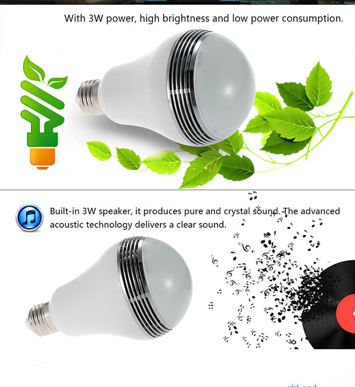 Wireless Color Changing LED Lamp Speaker D80*H135 Mm With Remote Controller