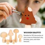 Peg 3cm Natural Unfinished Wooden Mushroom Toys 2.55 In Children Graffiti