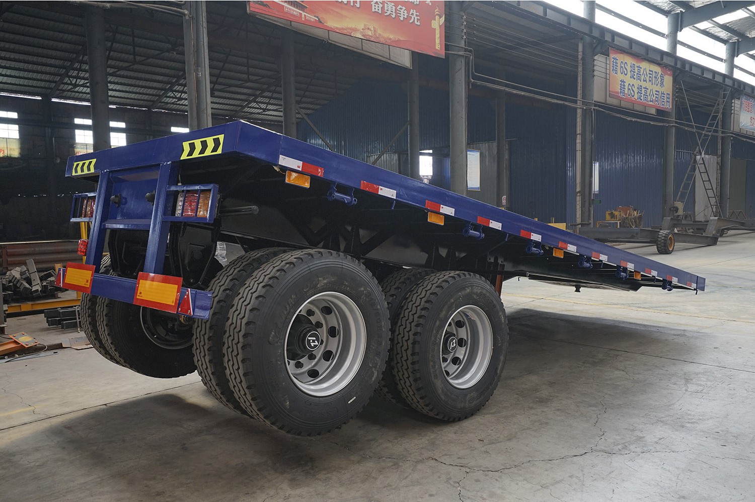 Common Mechanical Suspension 2 Axles Platform Trailer Flat Bed Semi Trailer WEORES6641A