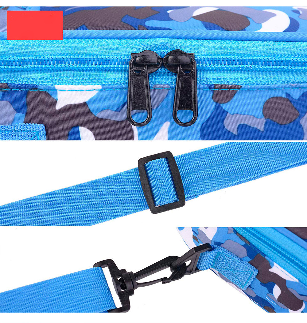 Lightweight Boys Camo Insulated Lunch Bags With Shoulder Straps