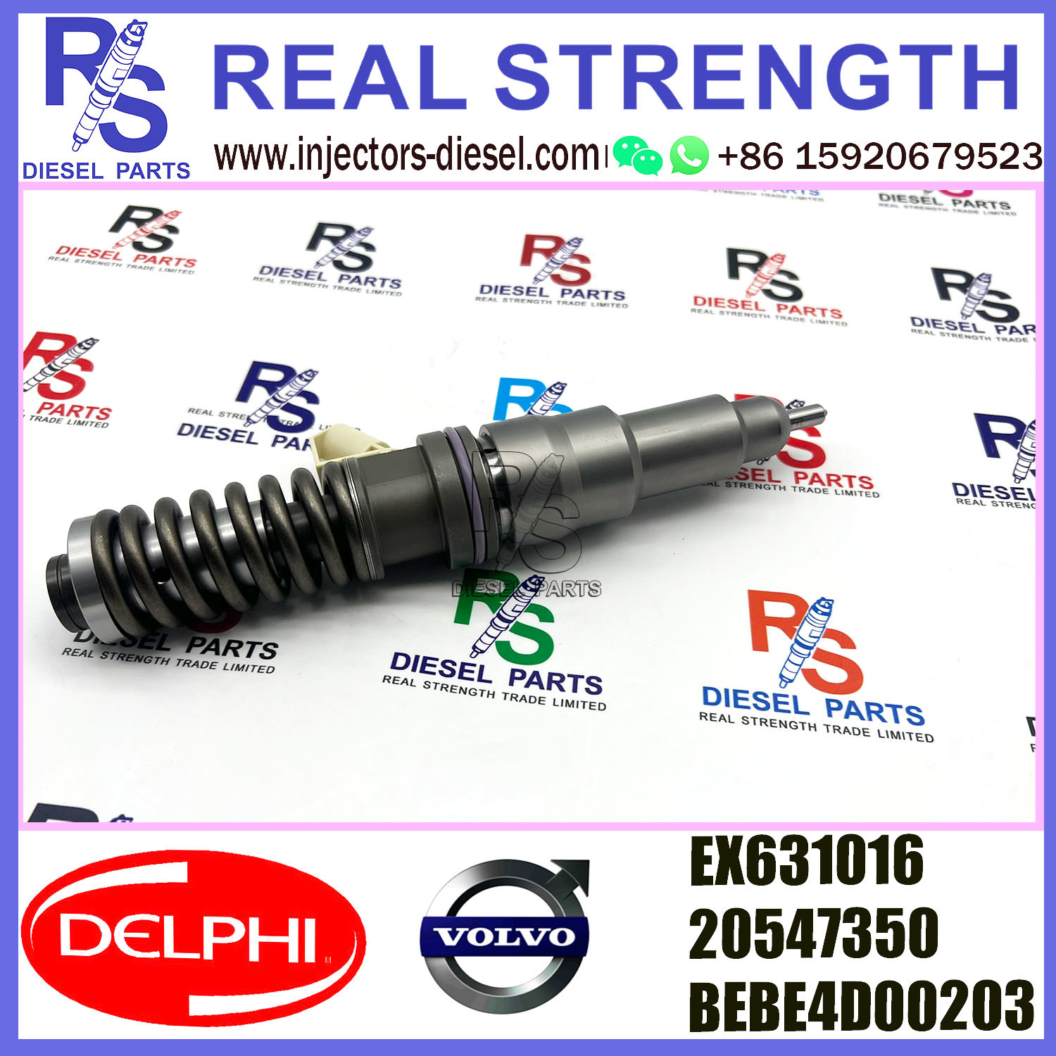 DELPHI 2pin injector EX631016 20547350 BEBE4C00203 Diesel pump Injector V-O-L-V BEBE4C00203 E1 for V-O-L-V FH12 TRUCK
