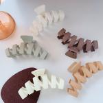 Matte Plastic Hair Accessories Claw Clips Solid Color Wavy Gripping Heat