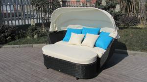 Quality Roofed Outdoor Rattan Daybed , Wicker Conservatory Furniture wholesale