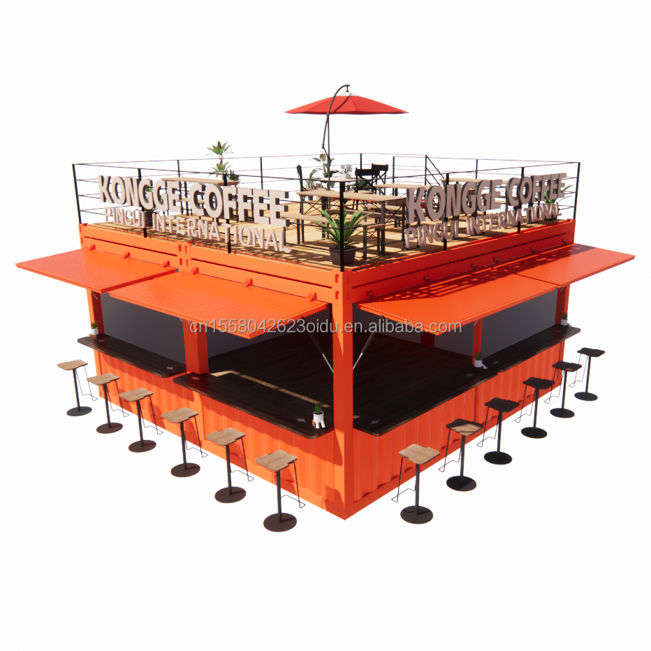 Shop Mini 20ft Pop-up Store Container Bar Stall with Sturdy Modular Design and Wall 50/75/100mm Wave Sandwich Panel