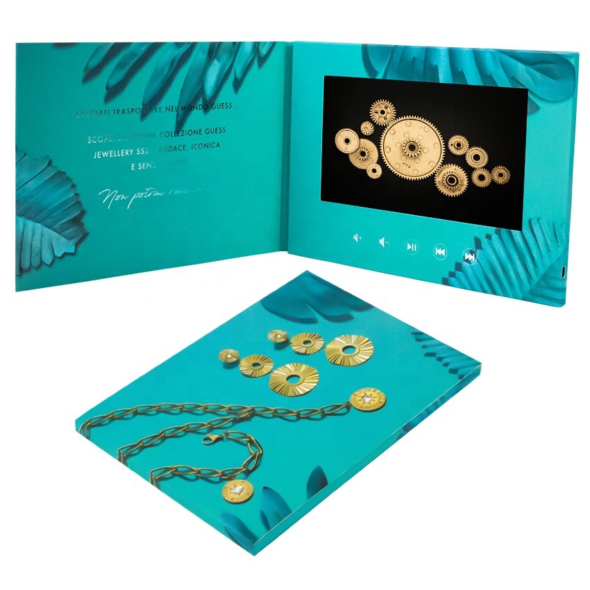 7 inch lcd screen video brochure invitation cards video wedding video invites