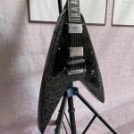 Custom Factory Metallic Grey Silver V Shape Electric Guitar Closed Pickups