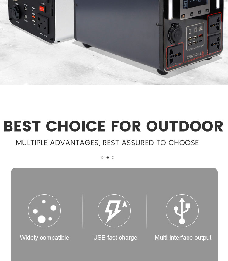 12V 24V Portable Power Station 1200W 1500W 120Ah Outdoor Solar Power Generator