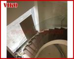 Curved Staircase Curved Spiral Glass Railing 12mm Thickness Tempered Glass